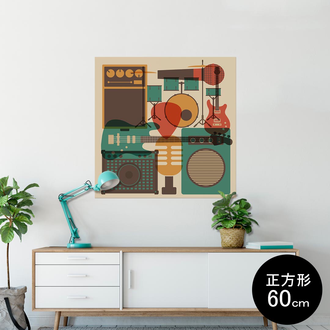 ポスター ウォールステッカー シール式ステッカー 飾り 90×90cm Lsize 正方形 壁 インテリア おしゃれ..