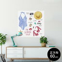 ポスター ウォールステッカー シール式ステッカー 飾り 90×90cm Lsize 正方形 壁 インテリア おしゃれ 剥がせる wall sticker poster 012172 水着 夏 おしゃれ