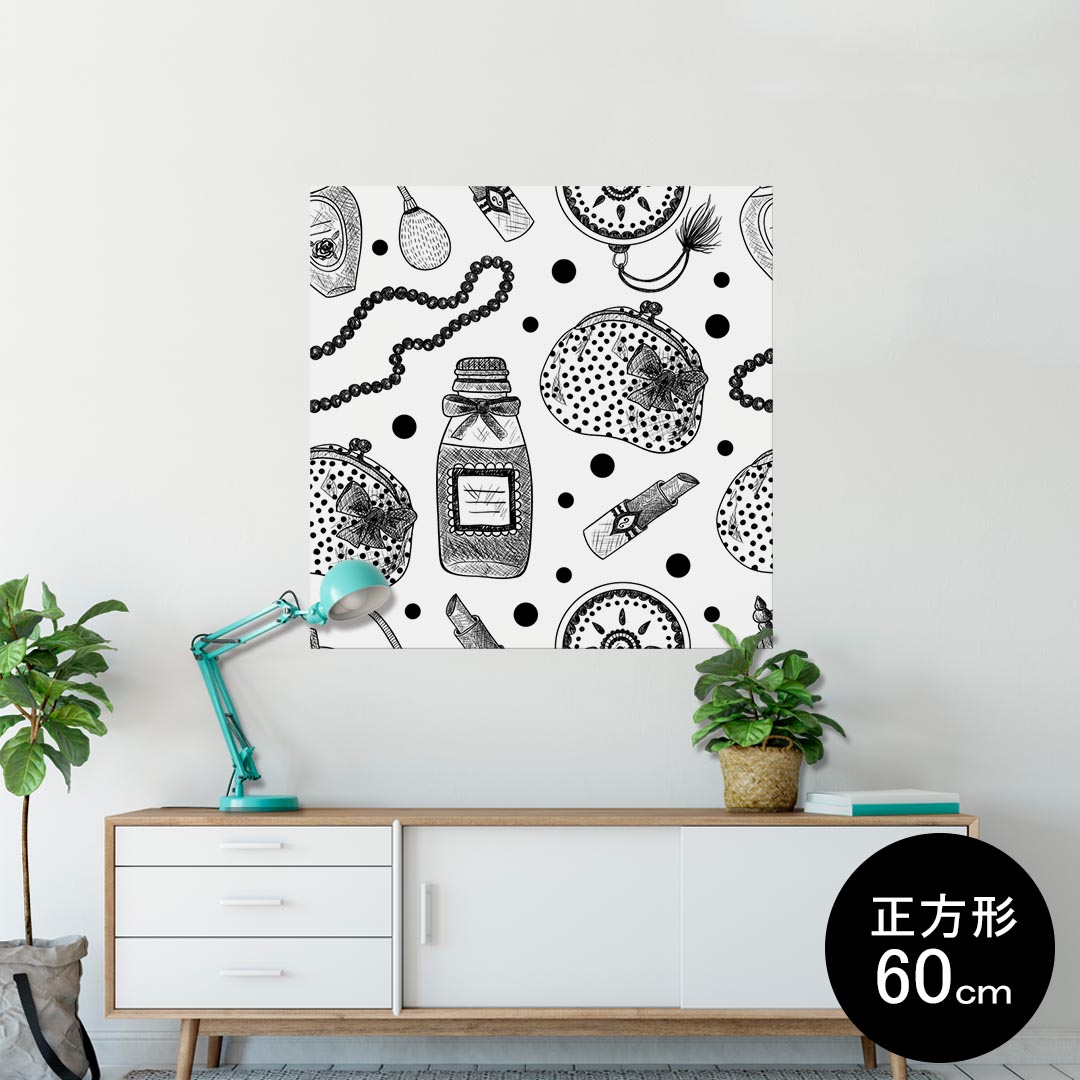 ポスター ウォールステッカー シール式ステッカー 飾り 90×90cm Lsize 正方形 壁 インテリア おしゃれ　剥がせる wall sticker poster 012598 おしゃれ　リップ　モノトーン