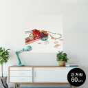 ポスター ウォールステッカー シール式ステッカー 飾り 60×60cm Msize 正方形 壁 インテリア おしゃれ 剥がせる wall sticker poster 014280 夏 貝殻 サンダル