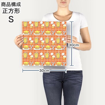 ポスター ウォールステッカー シール式ステッカー 飾り 30×30cm Ssize 正方形 壁 インテリア おしゃれ 剥がせる wall sticker poster 005042 デザート ホットケーキ イラスト