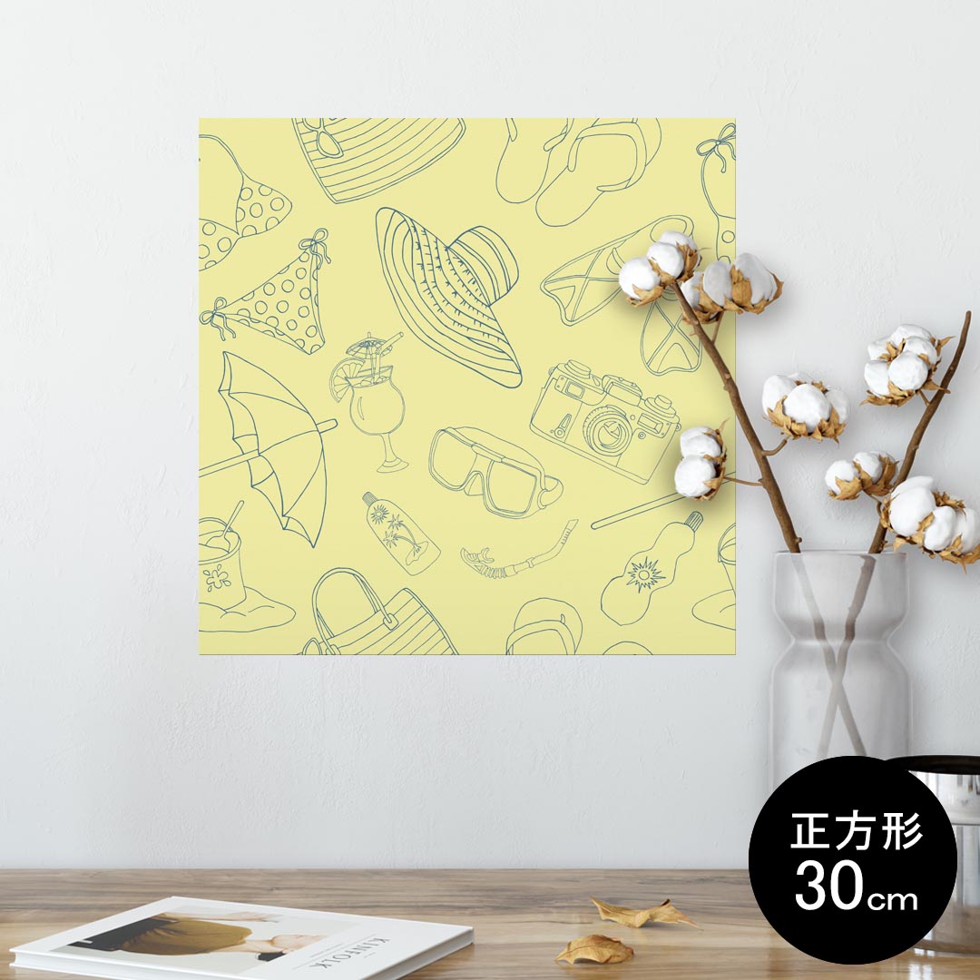 ポスター ウォールステッカー シール式ステッカー 飾り 30×30cm Ssize 正方形 壁 インテリア おしゃれ　剥がせる wall sticker poster 011318 海　ダイビング　ビーチ