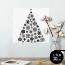 ポスター ウォールステッカー シール式ステッカー 飾り 30×30cm Ssize 正方形 壁 インテリア おしゃれ 剥がせる wall sticker poster 013830 クリスマス ツリー モノクロ