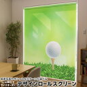 1cm単位サイズオーダー ロールスクリーン ロールカーテン オーダーメイド タチカワ 日本製 間仕切り カーテン 採光 非遮光 目隠し UVカット カーテンレール チェーン式 プル式 000218 スポーツ ゴルフ ショット 芝生