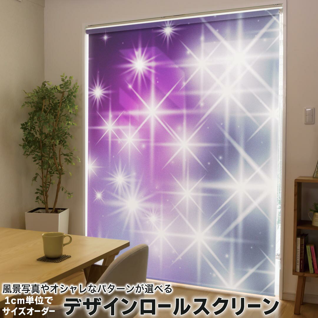 1cm単位サイズオーダー ロールスクリーン ロールカーテン オーダーメイド タチカワ 日本製 間仕切り カーテン 採光 非遮光 目隠し UVカット カーテンレール チェーン式 プル式 001269 ラグジュアリー キラキラ 光