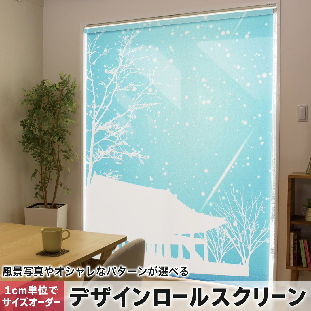 1cm単位サイズオーダー ロールスクリーン ロールカーテン オーダーメイド タチカワ 日本製 間仕切り カーテン 採光 非遮光 目隠し UVカット カーテンレール チェーン式 プル式 001492 その他 雪 冬