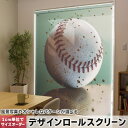 1cm単位サイズオーダー ロールスクリーン ロールカーテン オーダーメイド タチカワ 日本製 間仕切り カーテン 採光 非遮光 目隠し UVカット カーテンレール チェーン式 プル式 001610 スポーツ 野球 バット