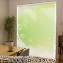 1cm単位サイズオーダー ロールスクリーン ロールカーテン オーダーメイド タチカワ 日本製 間仕切り カーテン 採光 非遮光 目隠し UVカット カーテンレール チェーン式 プル式 002167 クール しゃぼん玉 緑