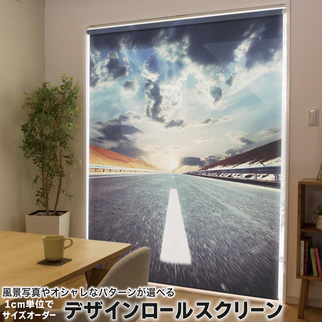 1cm単位サイズオーダー ロールスクリーン ロールカーテン オーダーメイド タチカワ 日本製 間仕切り カーテン 採光 非遮光 目隠し UVカット カーテンレール チェーン式 プル式 002583 写真・風景 景色　風景　写真