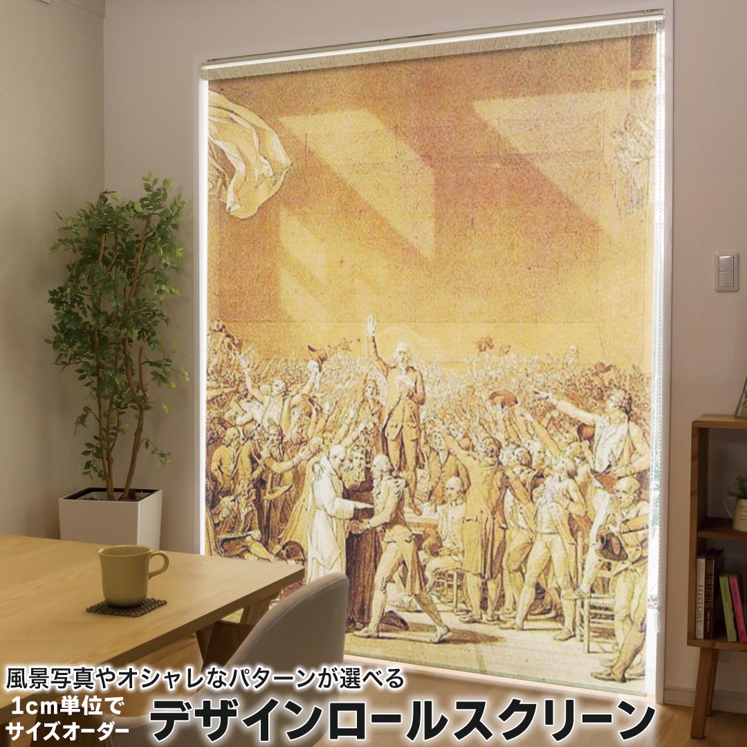 1cm単位サイズオーダー ロールスクリーン ロールカーテン オーダーメイド タチカワ 日本製 間仕切り カーテン 採光 非遮光 目隠し UVカット カーテンレール チェーン式 プル式 003251 クール 写真・風景 外国 絵画 イラスト