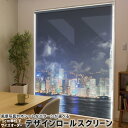 1cm単位サイズオーダー ロールスクリーン ロールカーテン オーダーメイド タチカワ 日本製 間仕切り カーテン 採光 非遮光 目隠し UVカット カーテンレール チェーン式 プル式 033751 建物 夜景