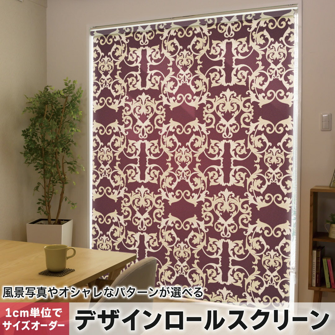 1cm単位サイズオーダー ロールスクリーン ロールカーテン オーダーメイド タチカワ 日本製 間仕切り カーテン 採光 非遮光 目隠し UVカット カーテンレール チェーン式 プル式 006453 その他 模様 文様