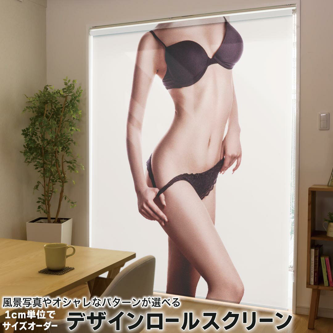 Rakuten - 1cm単位サイズオーダー ロールスクリーン ロールカーテン オーダーメイド タチカワ 日本製 間仕切り カーテン 採光 非遮光 目隠し UVカット カーテンレール チェーン式 プル式 006584 写真・風景 写真　人物