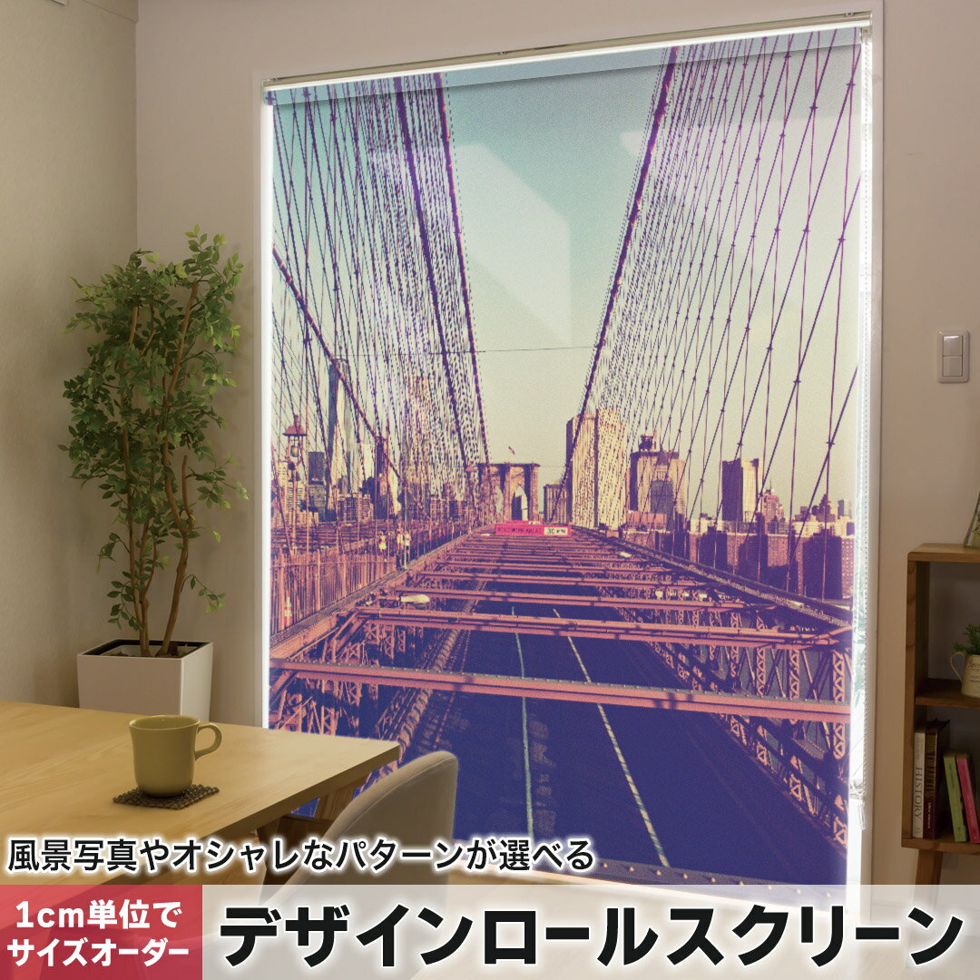 1cm単位サイズオーダー ロールスクリーン ロールカーテン オーダーメイド タチカワ 日本製 間仕切り カーテン 採光 非遮光 目隠し UVカット カーテンレール チェーン式 プル式 010767 風景　写真　景色