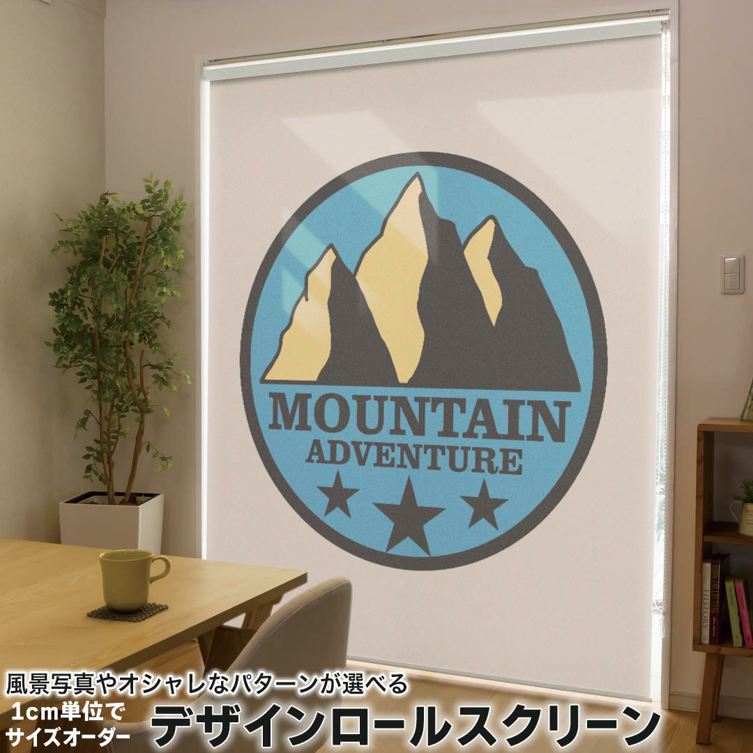 1cm単位サイズオーダー ロールスクリーン ロールカーテン オーダーメイド タチカワ 日本製 間仕切り カーテン 採光 非遮光 目隠し UVカット カーテンレール チェーン式 プル式 011062 英語 星 山