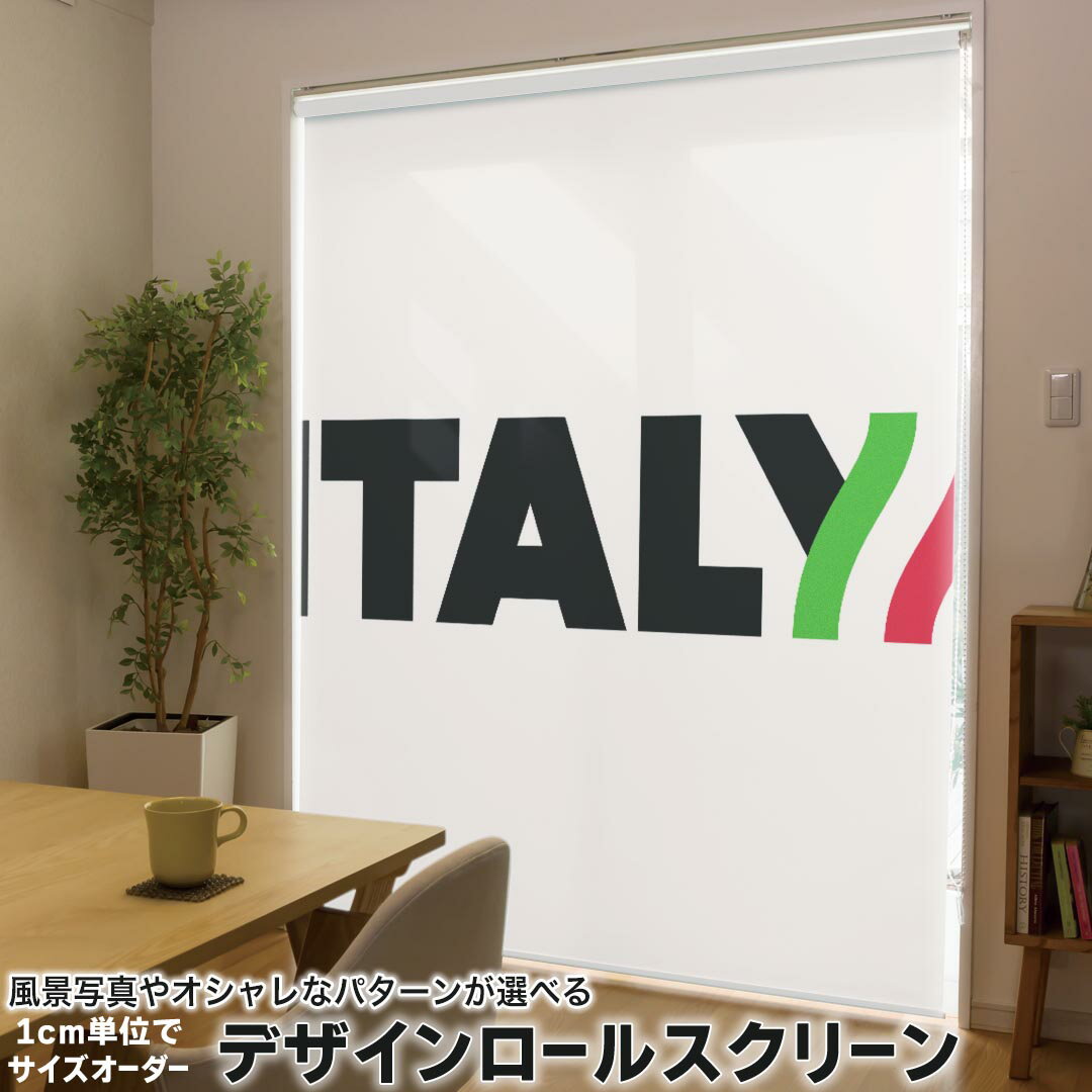 1cm単位サイズオーダー ロールスクリーン ロールカーテン オーダーメイド タチカワ 日本製 間仕切り カーテン 採光 非遮光 目隠し UVカット カーテンレール チェーン式 プル式 011666 イタリア 外国 国旗