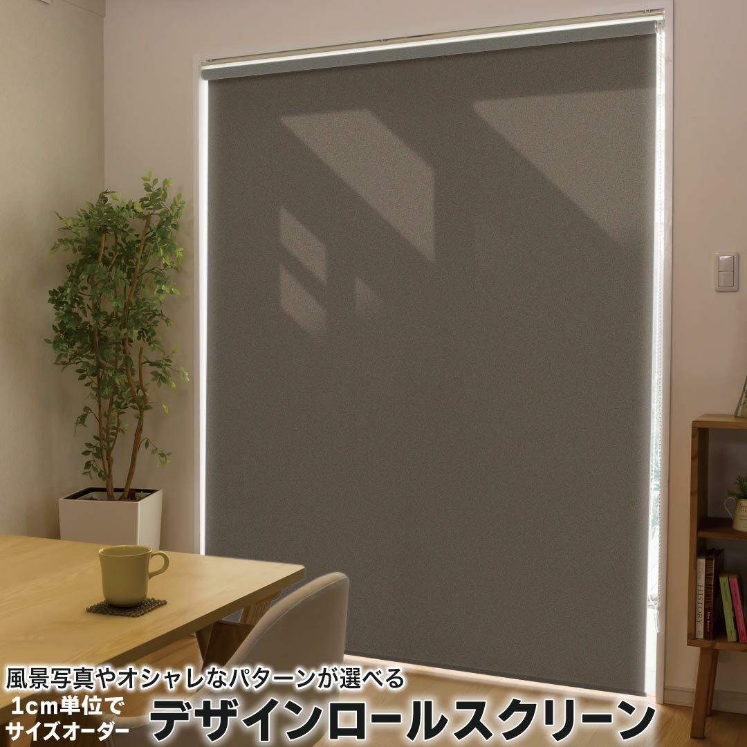 1cm単位サイズオーダー ロールスクリーン ロールカーテン オーダーメイド タチカワ 日本製 間仕切り カーテン 採光 非遮光 目隠し UVカット カーテンレール チェーン式 プル式 012246 茶色 単色 シンプル