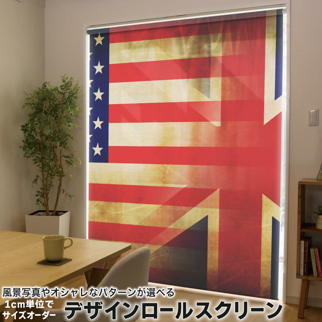 1cm単位サイズオーダー ロールスクリーン ロールカーテン オーダーメイド タチカワ 日本製 間仕切り カーテン 採光 非遮光 目隠し UVカット カーテンレール チェーン式 プル式 012669 アメリカ イギリス アンティーク