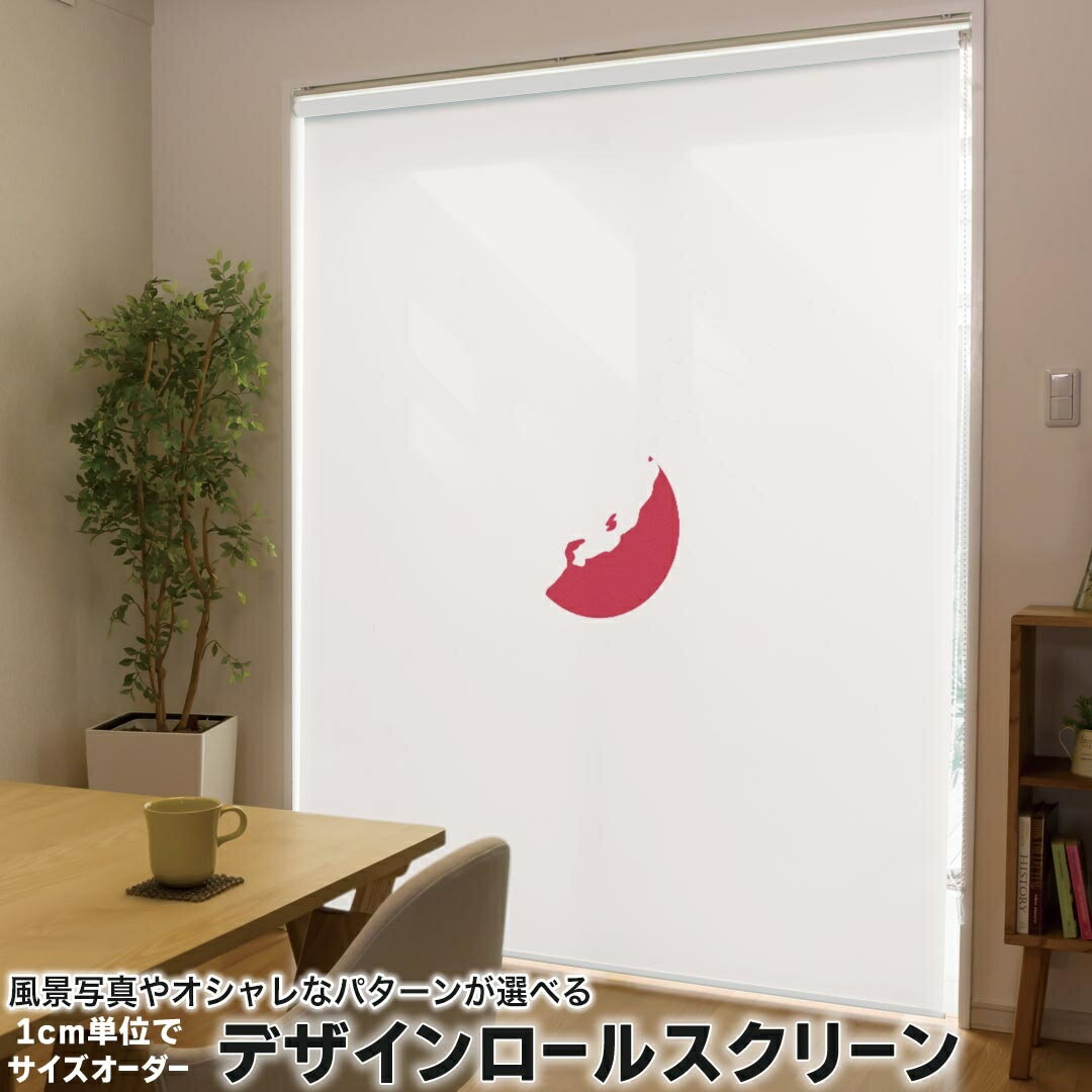 1cm単位サイズオーダー ロールスクリーン ロールカーテン オーダーメイド タチカワ 日本製 間仕切り カーテン 採光 非遮光 目隠し UVカット カーテンレール チェーン式 プル式 018859 国旗 japan 日本