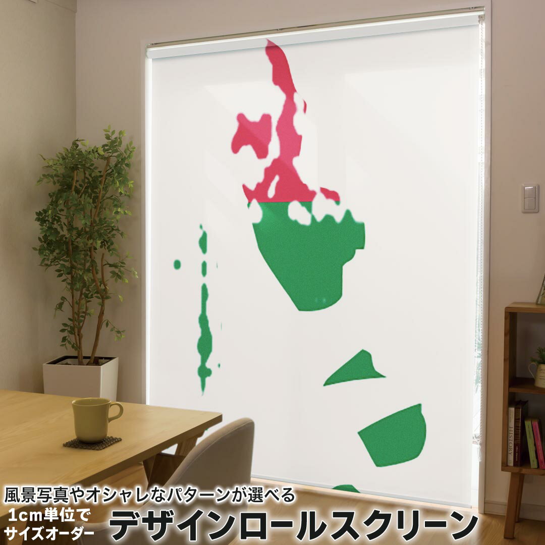 1cm単位サイズオーダー ロールスクリーン ロールカーテン オーダーメイド タチカワ 日本製 間仕切り カーテン 採光 非遮光 目隠し UVカット カーテンレール チェーン式 プル式 018881 国旗 maldives モルディブ