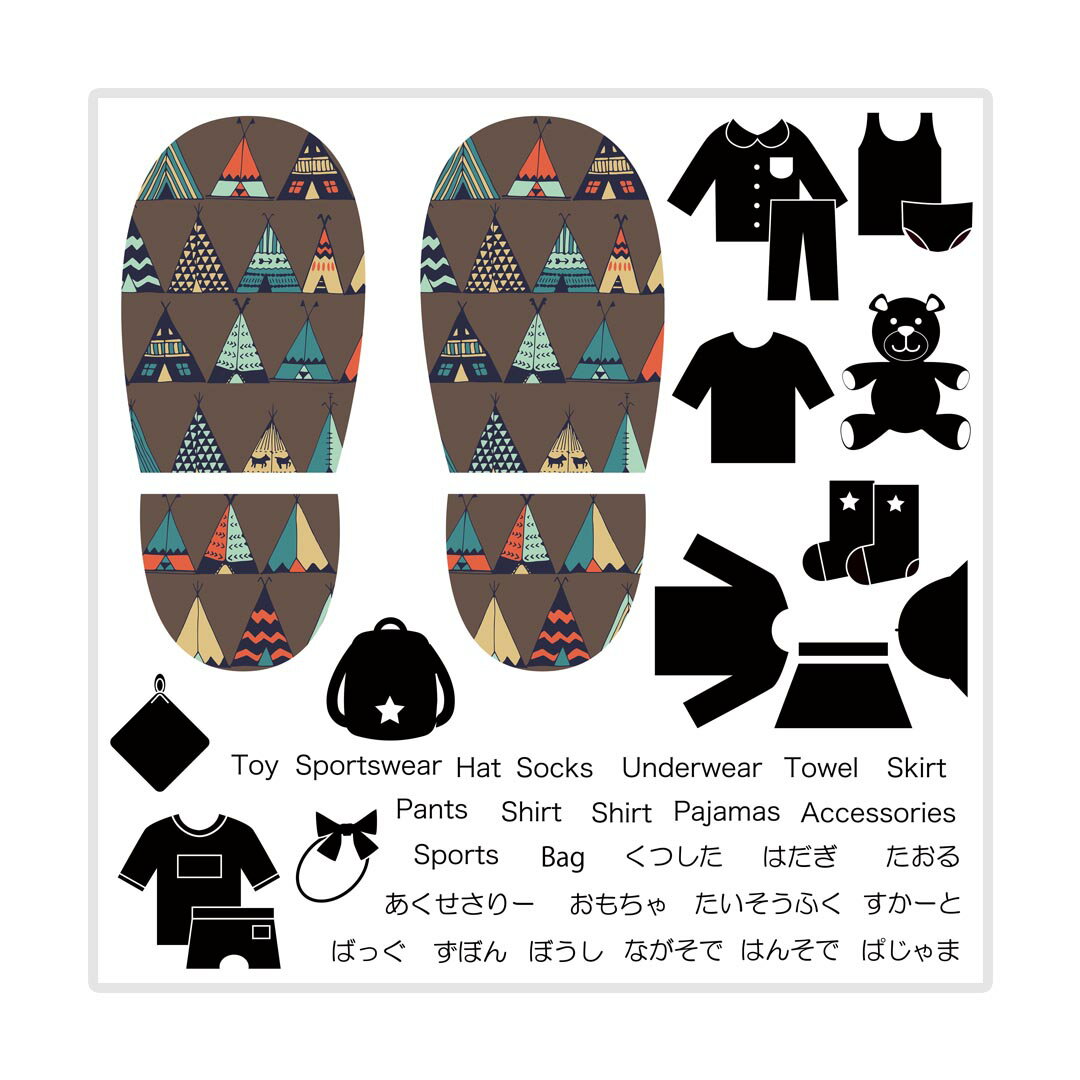 デザイン靴置きステッカー　くつおき　マーク　くつ　収納　シール　ステッカー　整理整頓　ウォールス..