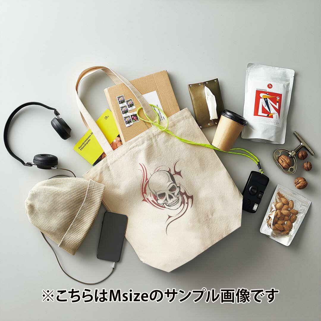 選べる10カラー デザイントートバッグ Wsize キャンバス デイパック バッグ レディースバッグ 002955 ドクロ　骸骨