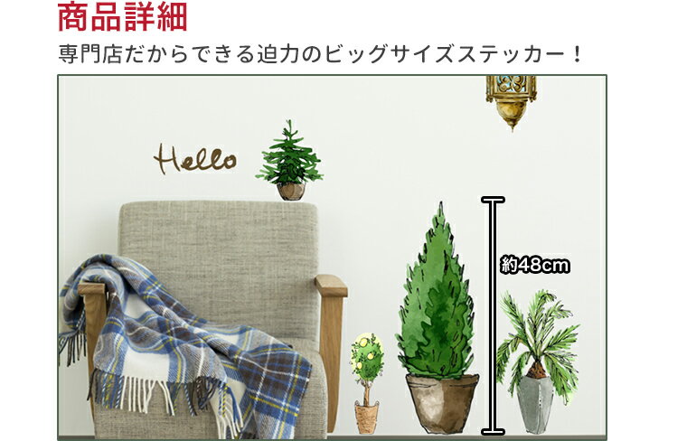 ウォールステッカー 植物 木 グリーン 星 観...の紹介画像2