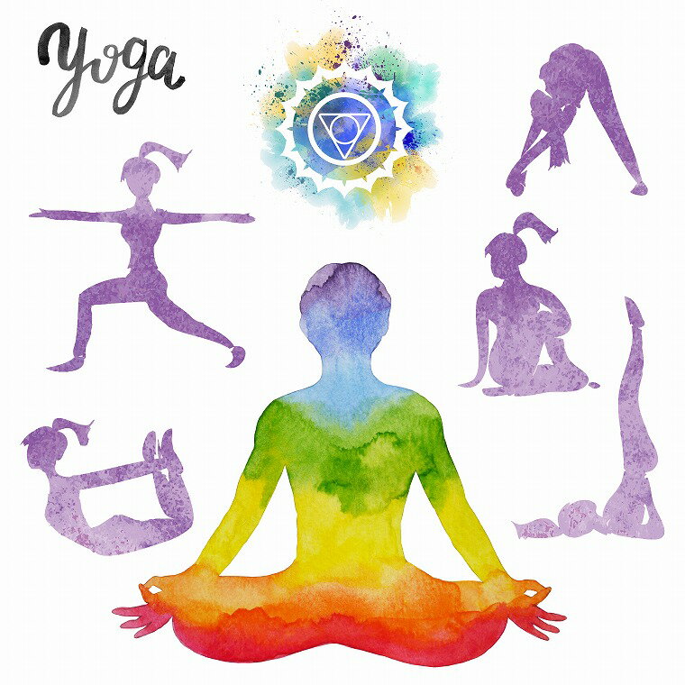 ウォールステッカー ヨガ yoga フィットネス ピラティス スポーツジム 美容 ビューティ 60×60cm シール..
