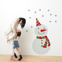 3sizeから選べる！ウォールステッカー 2023 クリスマス Christmas 飾り 190×427mm 390×877mm 590×1327mm Ssize Msize Lsize xmas 壁紙 はがせる 大きい　雪だるま　026260