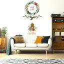 3sizeから選べる!ウォールステッカー 2024 クリスマス Christmas 飾り 190×427mm 390×877mm 590×1327mm Ssize Msize Lsize xmas 壁紙 はがせる リース ランタン 026277(3)