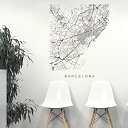 世界の都市MAP☆シール式ウォールステッカー 90×90cm wall sticker 地図 ストリートマップ street map world city都市地図 世界地図 050121 Barcelona, Spain