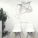 世界の都市MAP☆シール式ウォールステッカー 90×90cm wall sticker 地図 ストリートマップ street map world city都市地図 世界地図 050129 Cape Town, South Africa