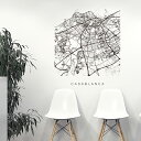 世界の都市MAP☆シール式ウォールステッカー 90×90cm wall sticker 地図 ストリートマップ street map world city都市地図 世界地図 050130 Casablanca, Morocco