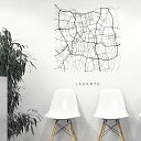 世界の都市MAP☆シール式ウォールステッカー 90×90cm wall sticker 地図 ストリートマップ street map world city都市地図 世界地図 050140 Jakarta, Indonesia