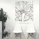 世界の都市MAP☆シール式ウォールステッカー 90×90cm wall sticker 地図 ストリートマップ street map world city都市地...