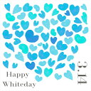 ホワイトデー☆ シール式ウォールステッカー ウォールステッカー 飾り 90×90cm 3月14日 ハート 青 緑 プレゼント whiteday 壁紙 はがせる ...