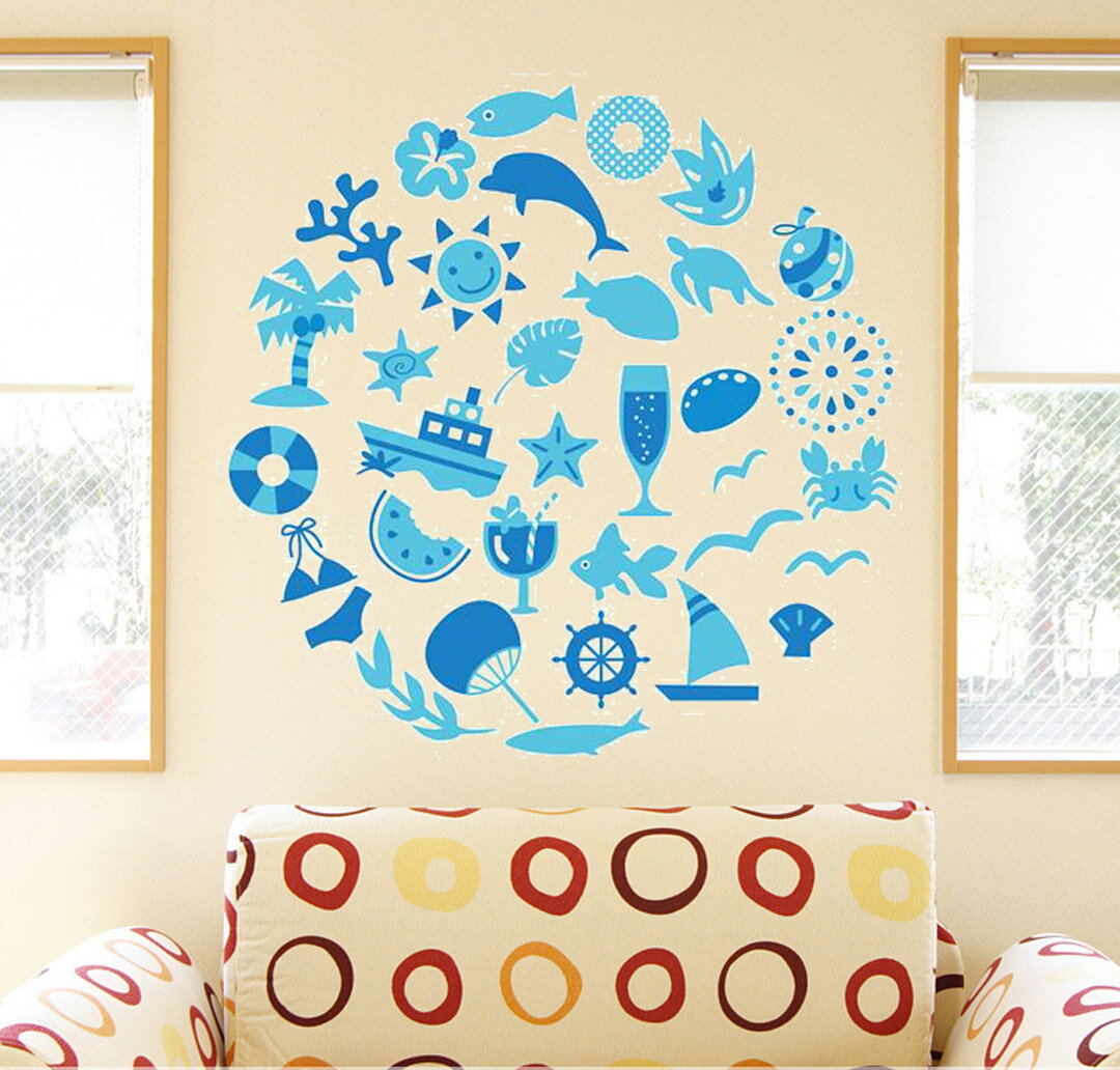 ウォールステッカー 飾り 90×90cm シール式 装飾 おしゃれ 壁紙 はがせる 剥がせる カッティングシート..