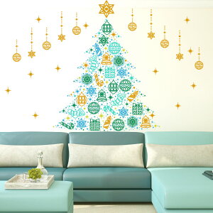 ウォールステッカー 2023 クリスマス Christmas 飾り 90×90cm Lsize xmas 壁紙 はがせる サンタ パーティー