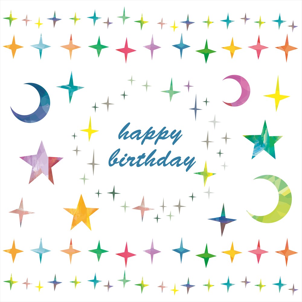 3sizeから選べる！誕生日☆シール式ウォールステッカー　バースデー birthday お祝い パーティ 星 夜 カラフル 飾り 装飾 おしゃれ 壁紙 剥がせる DIY プチリフォーム パーティ 賃貸 190×427mm 390×877mm 590×1327mm Ssize Msize Lsize 015228