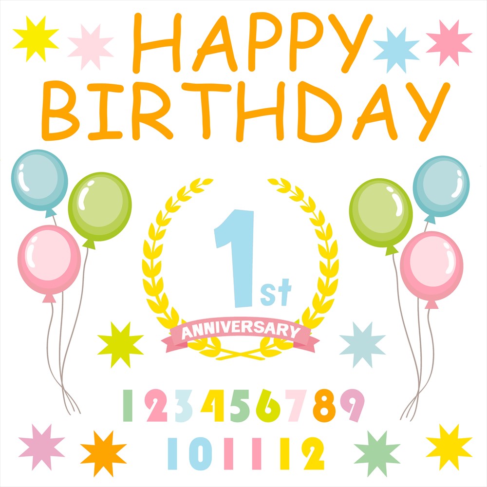 誕生日☆ シール式ウォールステッカー　誕生日 ウォールステッカー 飾り 600×1350mmシール式 ケーキ ガーランド ガーラント バースデーパーティ飾り 風船 バルーン 壁紙 はがせる 剥がせる お祝い パーティ DIY Anniversary 015235