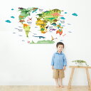 3sizeから選べる!地図☆シール式ウォールステッカー 世界地図 world map 大陸 恐竜 ダイナソー 飾り 装飾 おしゃれ 壁紙 剥がせる DIY プチ...