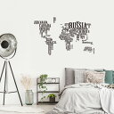 3sizeから選べる!地図☆シール式ウォールステッカー 世界地図 world map 大陸 モノクロ 飾り 装飾 おしゃれ 壁紙 剥がせる DIY プチリフォー...