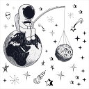宇宙・惑星☆ シール式ウォールステッカー宇宙・惑星☆ シール式ウォールステッカー ウォールステッカー 飾り 90×90cm プラネット 地球 アース 月 月の満ち欠け 太陽系 solar system 剥がせる カッティングシート wall sticker 雑貨 DIY 016101