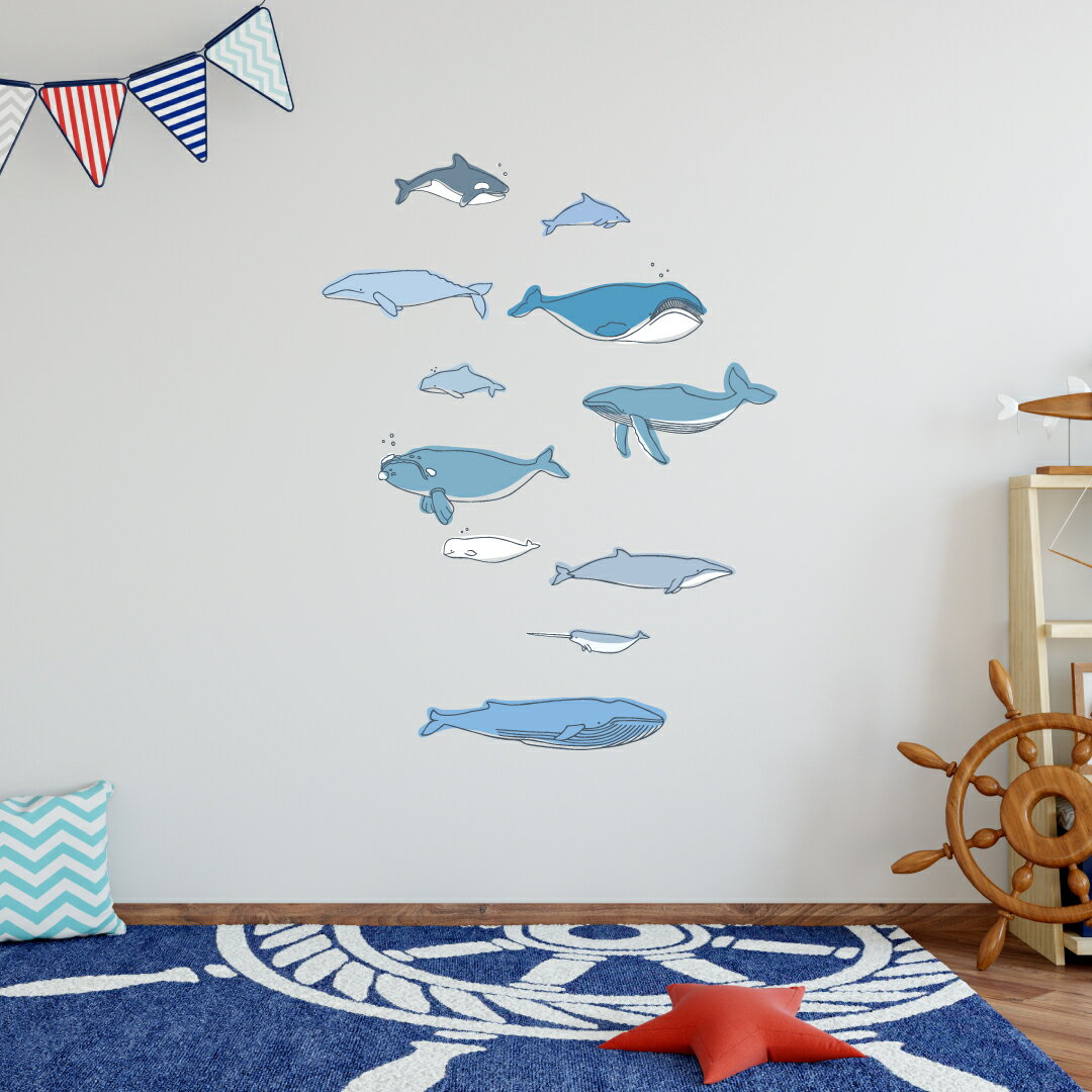 3sizeから選べる！海の生物☆シール式ウォールステッカー　海 魚 fish sea クジラ イルカ 水族館 飾り ..