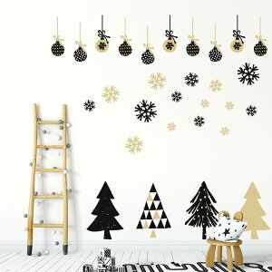 ウォールステッカー クリスマス Christmas 飾り 90×90cm Lsize シール式 装飾 オーナメント ツリー リース xmas Xmas　壁紙 はがせる 剥がせる カッティングシート wall sticker 雑貨 DIY サンタ プチリフォーム パーティー イベント 賃貸 サンタ