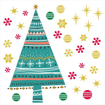 ウォールステッカー クリスマス Christmas 飾り 90×90cm Lsize シール式 装飾 オーナメント ツリー リース 2019 xmas Xmas　壁紙 はがせる 剥がせる カッティングシート wall sticker 雑貨 DIY サンタ プチリフォーム パーティー イベント 賃貸 サンタ