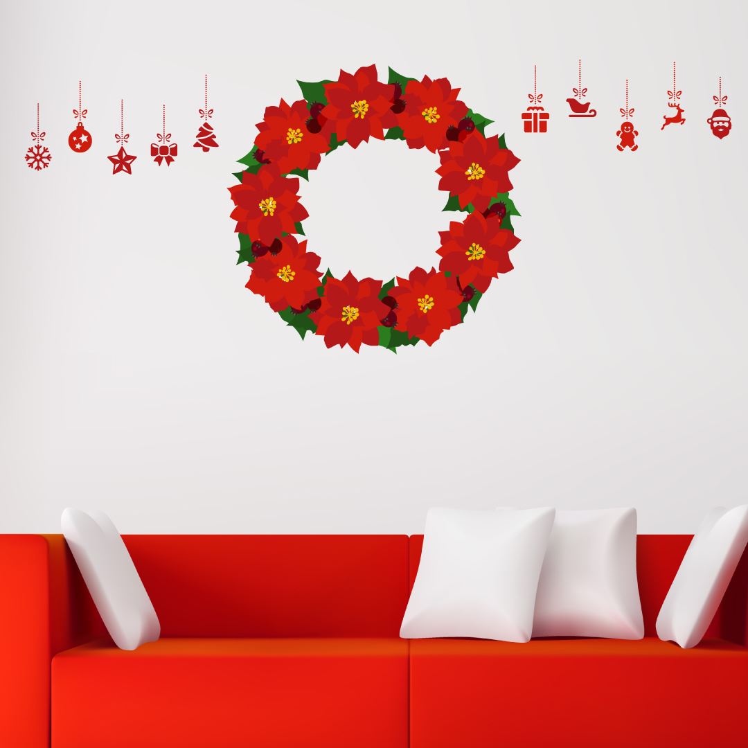 3sizeから選べる！ウォールステッカー 2025 クリスマス Christmas 飾り 30×30cm 60×60cm 90×90cm Ssize..