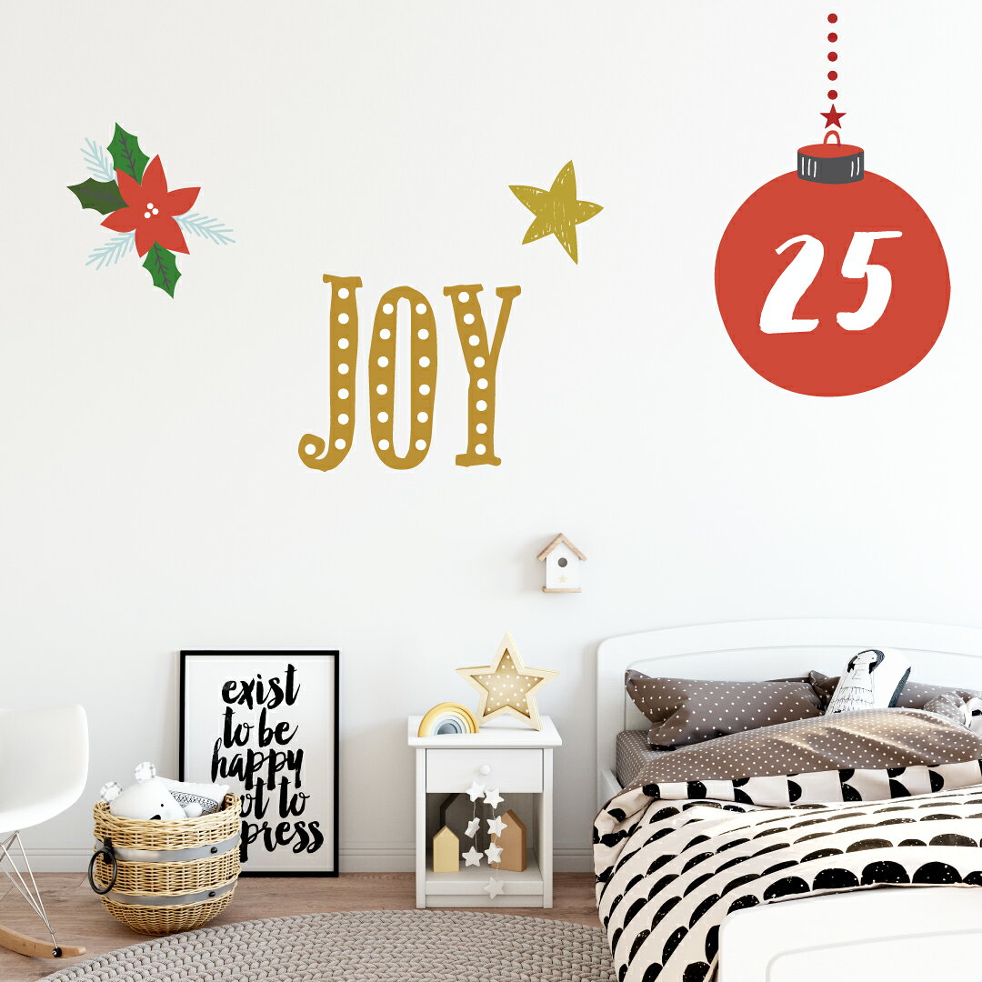 3sizeから選べる！ウォールステッカー 2025 クリスマス Christmas 飾り 190×427mm 390×877mm 590×1327mm Ssize Msize Lsize xmas 壁紙 はがせる 　016707