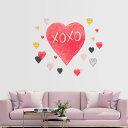 バレンタイン☆ シール式ウォールステッカー バレンタイン ウォールステッカー 飾り 90×90cm シール式 装飾 Valentine チョコ ハート love 壁紙 はがせる 剥がせる カッティングシート wall sticker 雑貨 DIY 016799