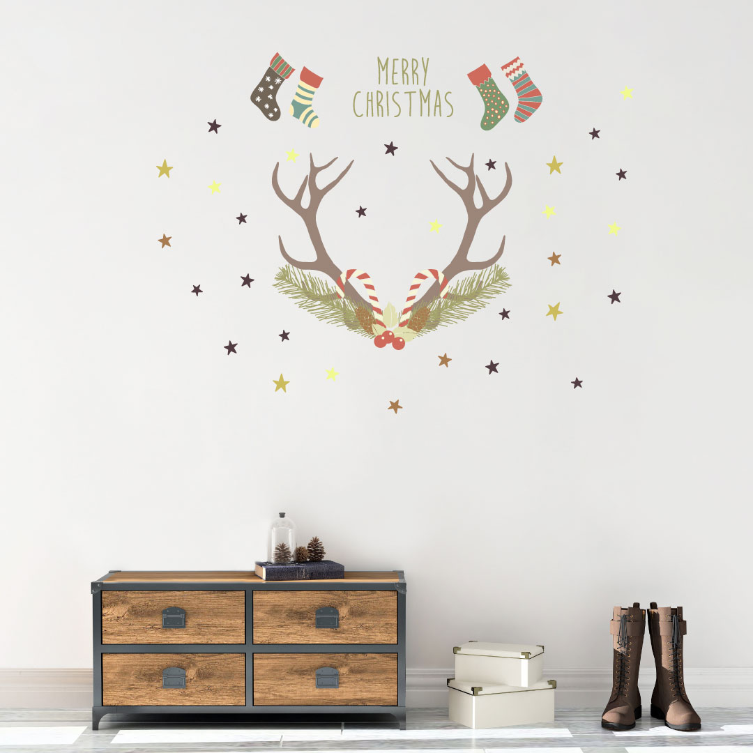 3sizeから選べる！ ウォールステッカー クリスマス Christmas 飾り 90×90cm Lsize ...